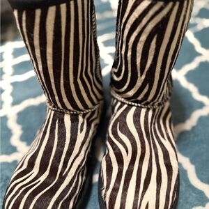 UGG Black and White Zebra Pattern Boots